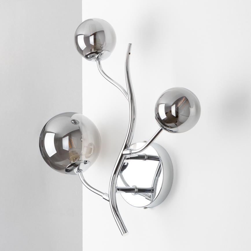 Brilagi - Applique murale LED MISTEL 3xG9/3W/230V chromé noir/fumé