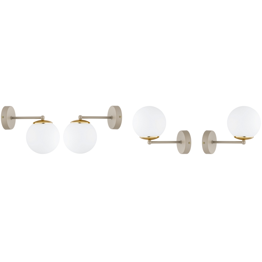 Brilagi - Applique murale MILO ECRU 1xE27/60W/230V beige/doré