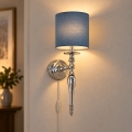 BRILAGI - Applique murale NUBILA 1xE27/60W/230V chrome brillant/bleu foncé