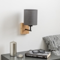Brilagi - Applique murale NUBILA WOOD 1xE27/25W/230V chêne/anthracite