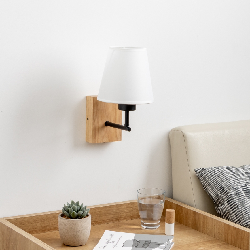 Brilagi - Applique murale NUBILA WOOD 1xE27/25W/230V chêne/blanc