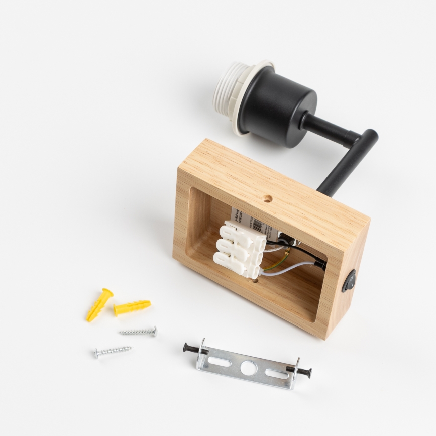 Brilagi - Applique murale NUBILA WOOD 1xE27/25W/230V chêne/blanc