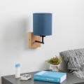 Brilagi - Applique murale NUBILA WOOD 1xE27/25W/230V chêne/bleu foncé