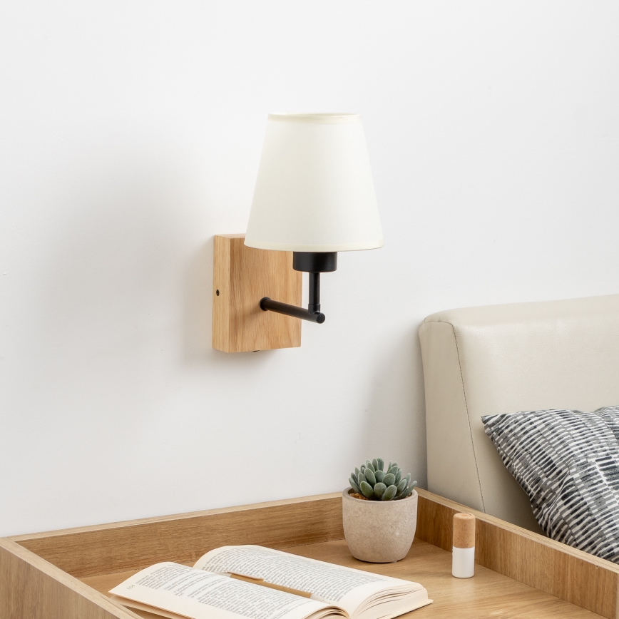 Brilagi - Applique murale NUBILA WOOD 1xE27/25W/230V chêne/crème