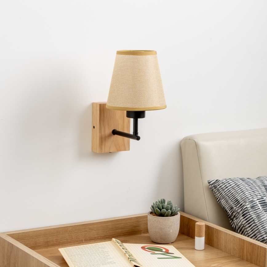 Brilagi - Applique murale NUBILA WOOD 1xE27/25W/230V chêne/marron clair