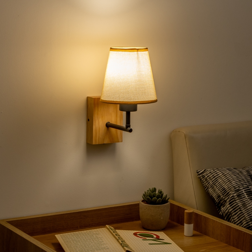 Brilagi - Applique murale NUBILA WOOD 1xE27/25W/230V chêne/marron clair