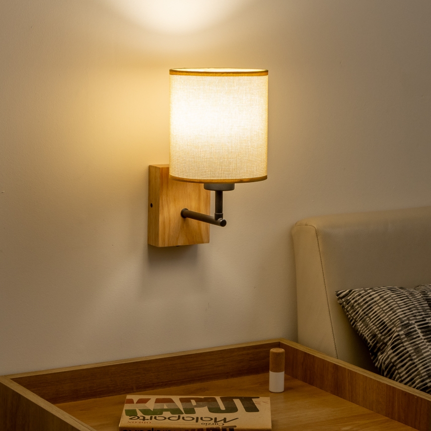 Brilagi - Applique murale NUBILA WOOD 1xE27/25W/230V chêne/marron clair
