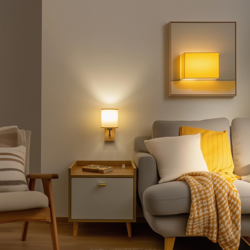 Brilagi - Applique murale NUBILA WOOD 1xE27/25W/230V chêne/marron clair