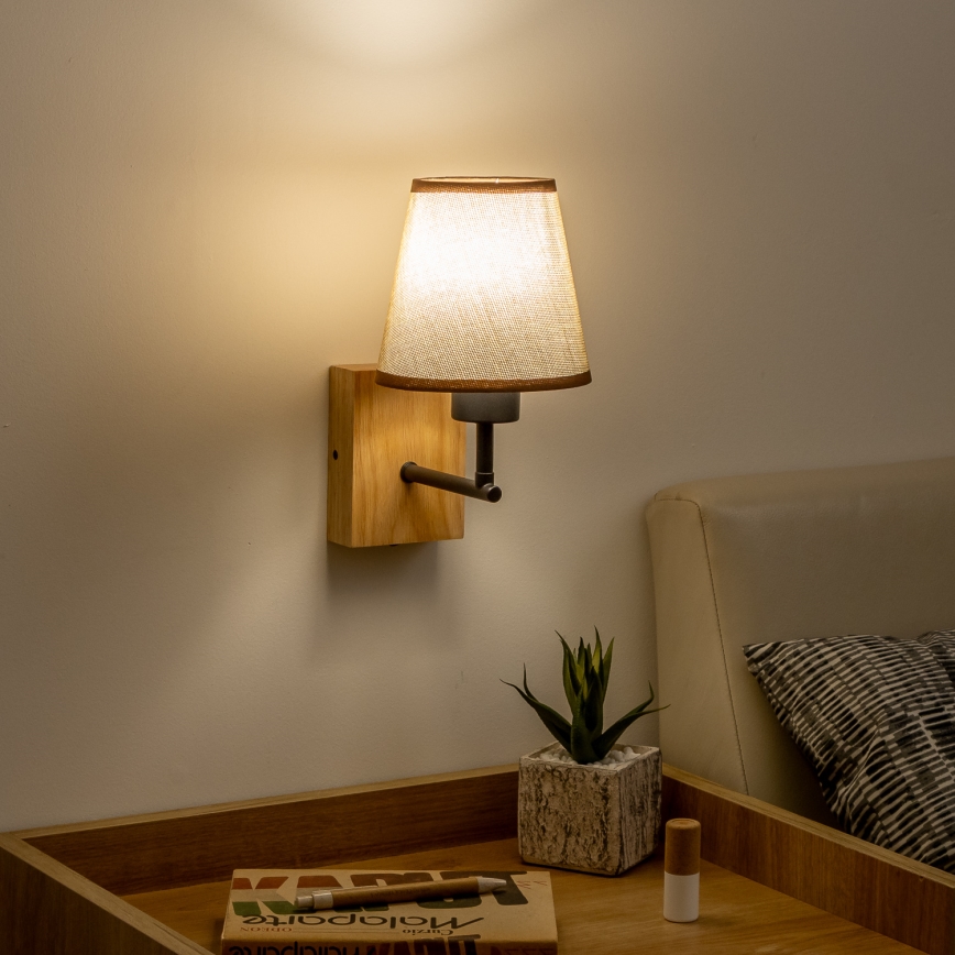 Brilagi - Applique murale NUBILA WOOD 1xE27/25W/230V chêne/marron