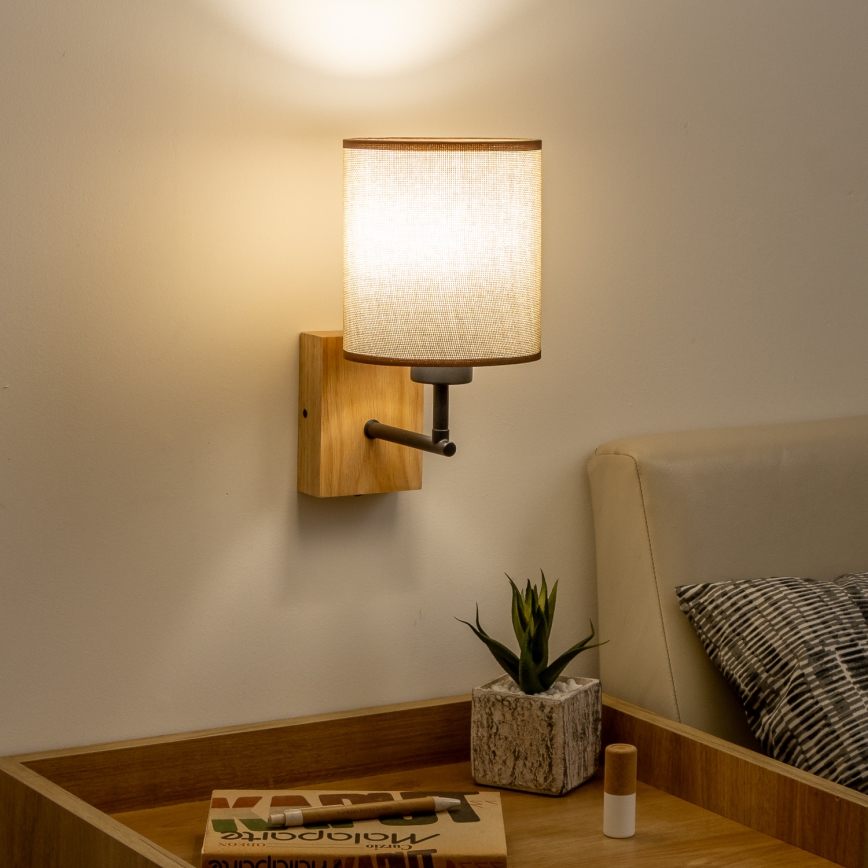 Brilagi - Applique murale NUBILA WOOD 1xE27/25W/230V chêne/marron