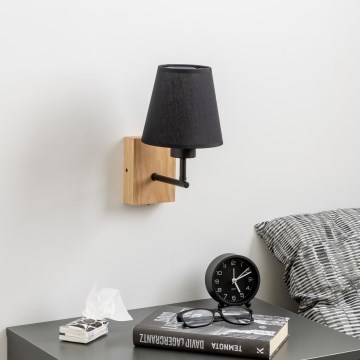 Brilagi - Applique murale NUBILA WOOD 1xE27/25W/230V chêne/noir