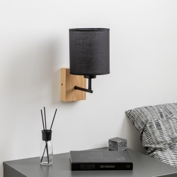 Brilagi - Applique murale NUBILA WOOD 1xE27/25W/230V chêne/noir