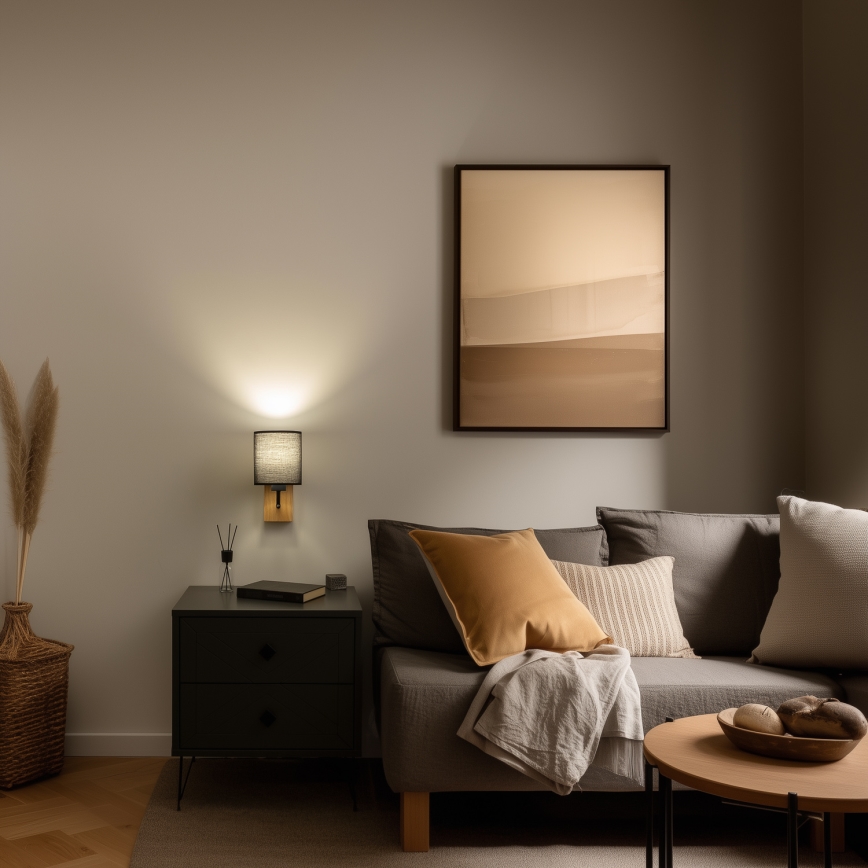 Brilagi - Applique murale NUBILA WOOD 1xE27/25W/230V chêne/noir