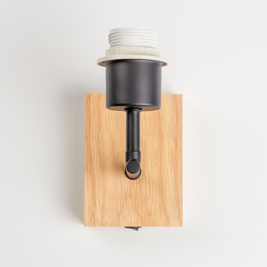 Brilagi - Applique murale NUBILA WOOD 1xE27/25W/230V chêne/noir/jaune