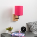 Brilagi - Applique murale NUBILA WOOD 1xE27/25W/230V chêne/rose