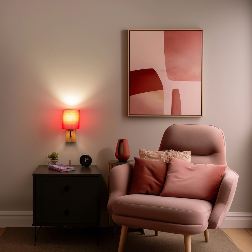 Brilagi - Applique murale NUBILA WOOD 1xE27/25W/230V chêne/rose