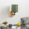 Brilagi - Applique murale NUBILA WOOD 1xE27/25W/230V chêne/vert