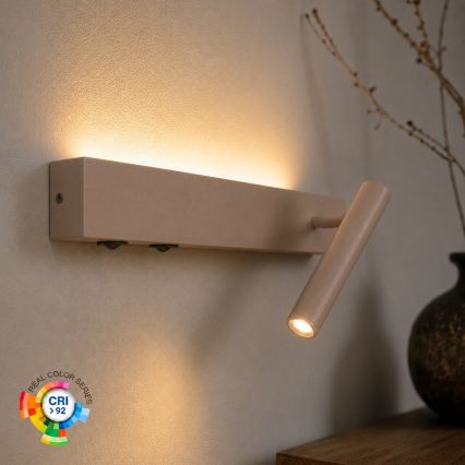 BRILAGI - Applique murale orientable ARLIX LED/3W/230V + LED/7W beige IRC 90