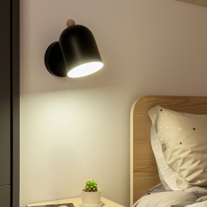 Brilagi - Applique murale orientable GALLION 1xE27/15W/230V noire