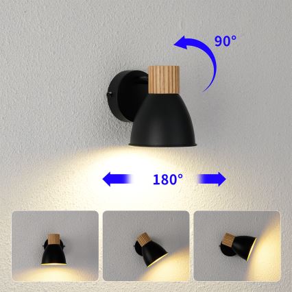 Brilagi - Applique murale orientable ODENSE 1xE14/10W/230V bois/noir