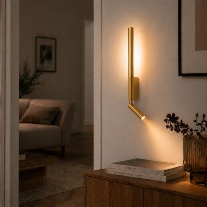BRILAGI - Applique murale orientable VIXON LED/3W/230V + LED/5W dorée IRC 90