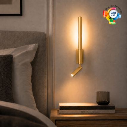 BRILAGI - Applique murale orientable VIXON LED/3W/230V + LED/5W dorée IRC 90