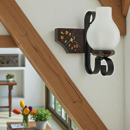 Brilagi - Applique murale QUEEN 1xE14/40W/230V hêtre/wengé