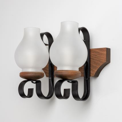 Brilagi - Applique murale QUEEN 2xE14/40W/230V hêtre/noyer