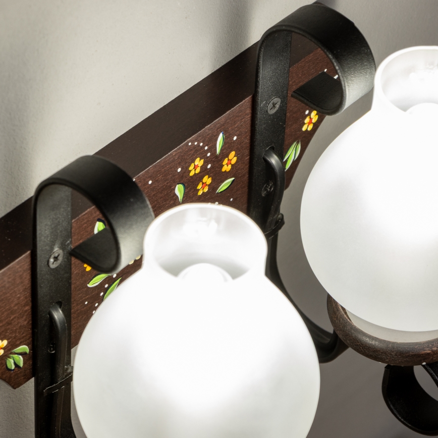 Brilagi - Applique murale QUEEN 2xE14/40W/230V hêtre/wengé