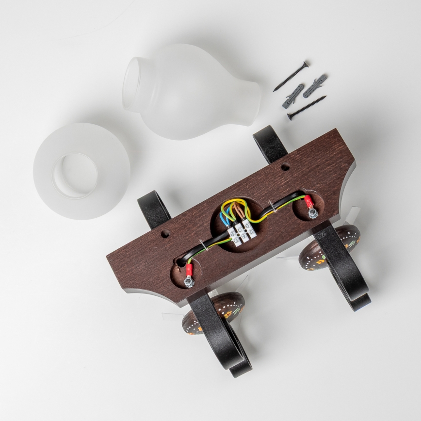 Brilagi - Applique murale QUEEN 2xE14/40W/230V hêtre/wengé