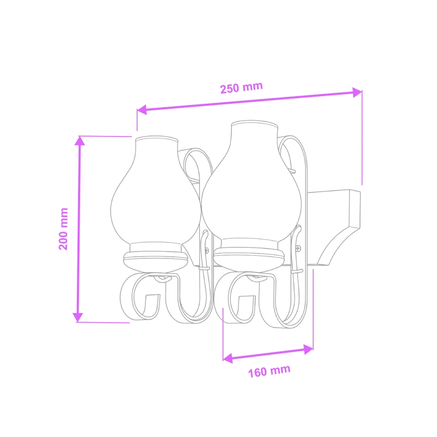Brilagi - Applique murale QUEEN 2xE14/40W/230V hêtre/wengé