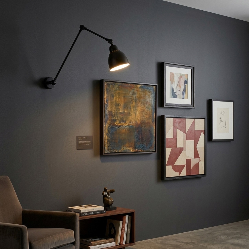 Brilagi - Applique murale QUILL 1xE27/40W/230V 83 cm noire