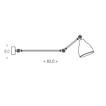 Brilagi - Applique murale QUILL 1xE27/40W/230V 83 cm noire