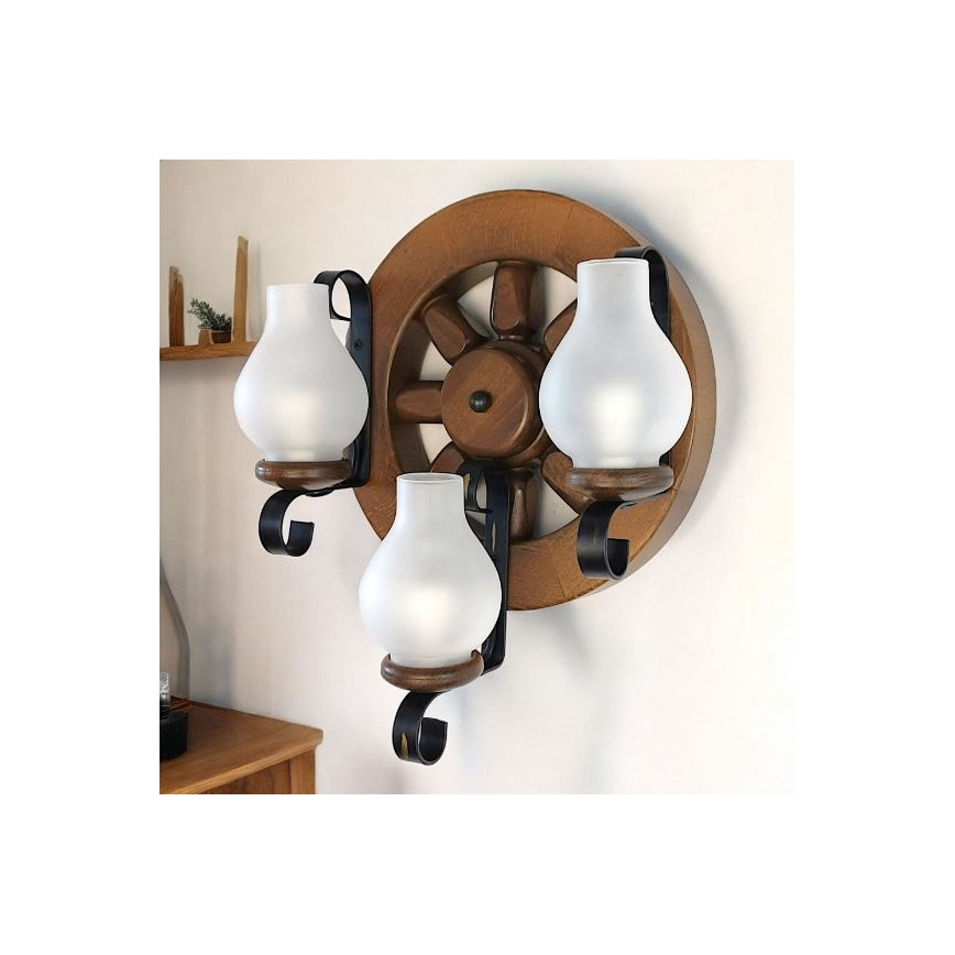 Brilagi - Applique murale ROATA APLICA 3xE14/40W/230V hêtre/noyer