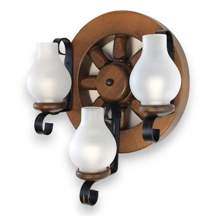 Brilagi - Applique murale ROATA APLICA 3xE14/40W/230V hêtre/noyer