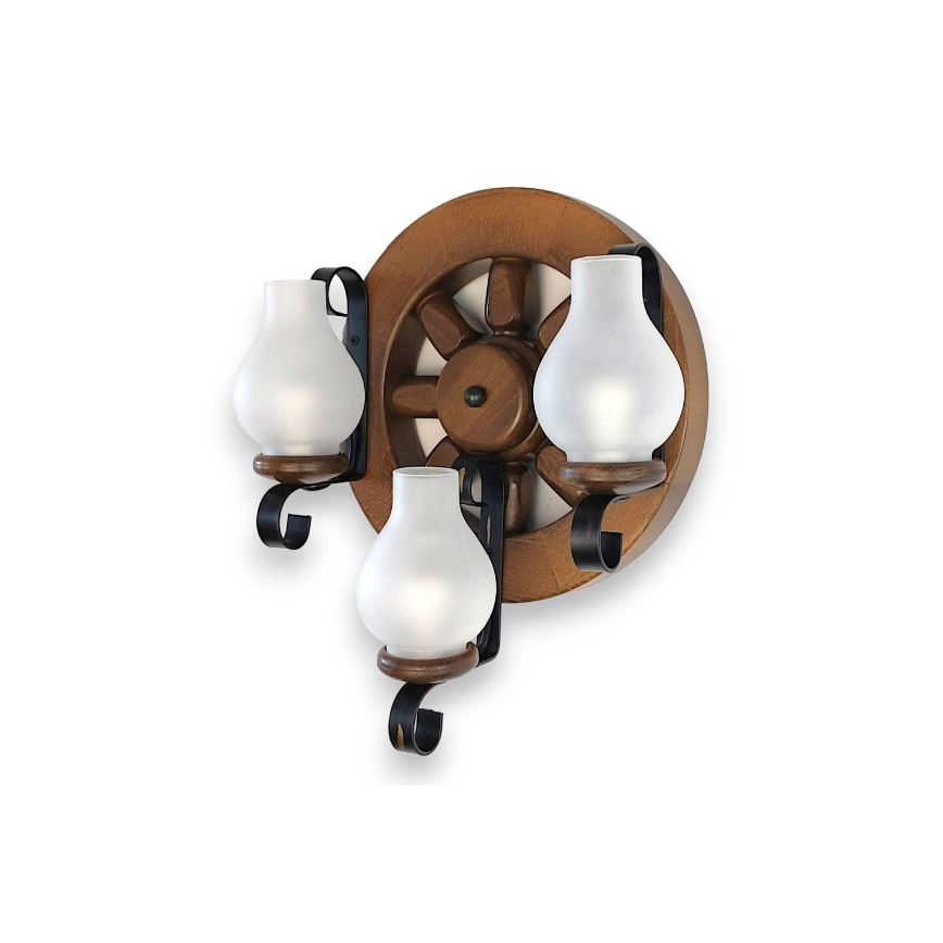 Brilagi - Applique murale ROATA APLICA 3xE14/40W/230V hêtre/noyer