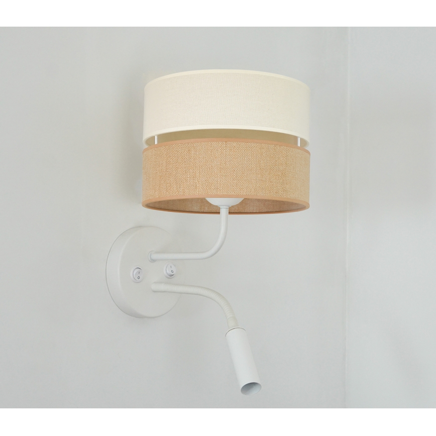 Brilagi - Applique murale ROYAL YUTE 1xE27/15W/230V + 1xG9/6W beige/crème/blanc