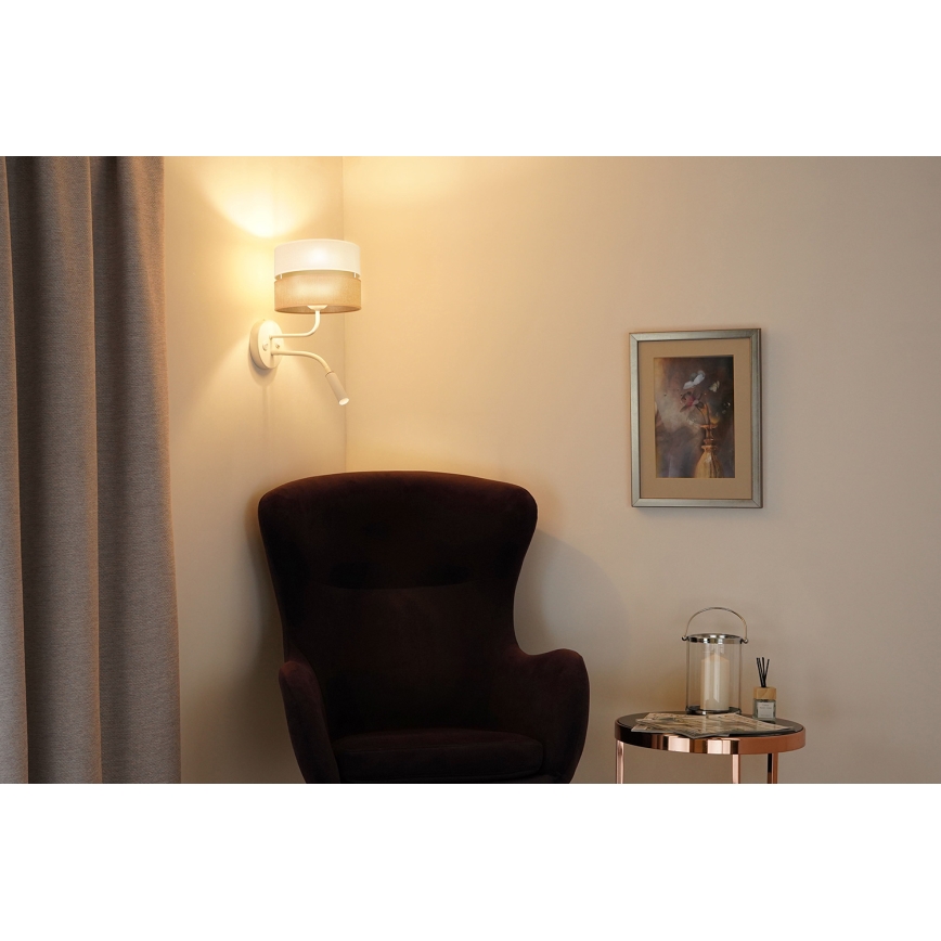 Brilagi - Applique murale ROYAL YUTE 1xE27/15W/230V + 1xG9/6W beige/crème/blanc