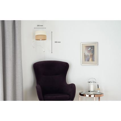 Brilagi - Applique murale ROYAL YUTE 1xE27/15W/230V + 1xG9/6W beige/crème/blanc