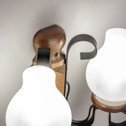 Brilagi - Applique murale RUSTIC 2xE14/40W/230V hêtre/noyer