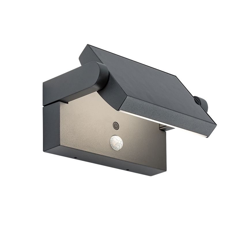 Brilagi - Applique murale solaire avec détecteur de mouvement et de crépuscule ANKLE LED/10W/3,7V 3000 mAh 4000K IP65 anthracite