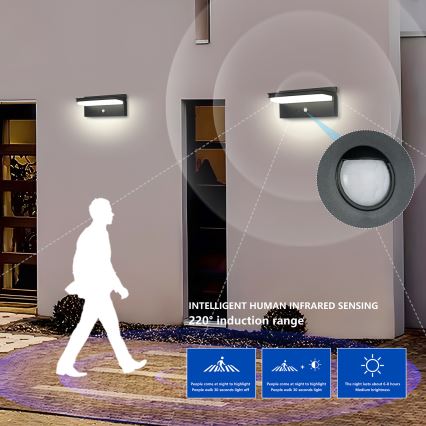 Brilagi - Applique murale solaire avec détecteur SOLEIL SENSE LED/10W/3,7V 4000 mAh IP44