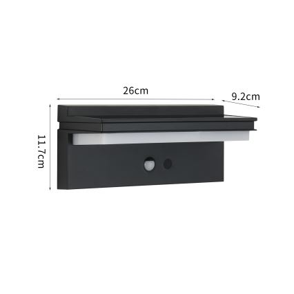 Brilagi - Applique murale solaire avec détecteur SOLEIL SENSE LED/10W/3,7V 4000 mAh IP44