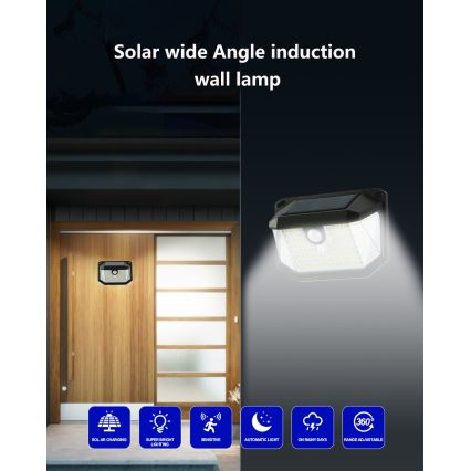 Brilagi - Applique murale solaire avec détecteur WALLIE LED/4W/5,5V 6500K IP65