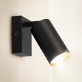Brilagi - Applique murale spot avec interrupteur SELE 1xGU10/30W/230V noir/doré