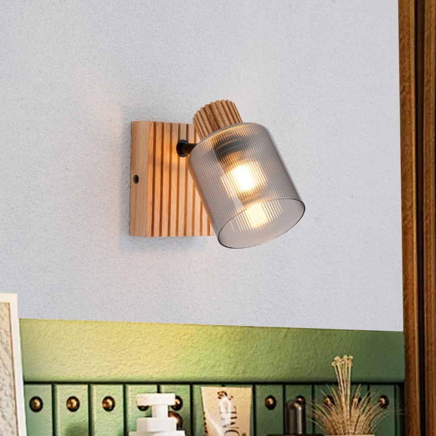 Brilagi - Applique murale spot HYGGE 1xE14/15W/230V hévéa/fumé