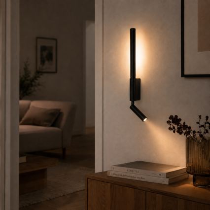 BRILAGI - Applique murale spot LED VIXON LED/3W/230V + LED/5W noire IRC 90