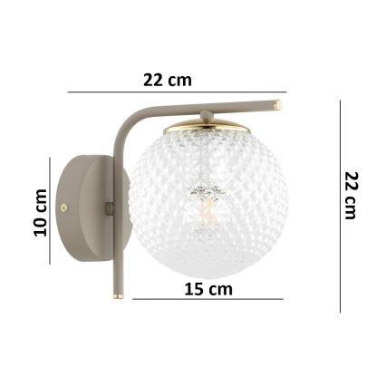 Brilagi - Applique murale STELLA 1xE27/60W/230V beige/doré