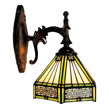 BRILAGI - Applique murale Tiffany en vitrail EMERALD 1xE14/40W/230V