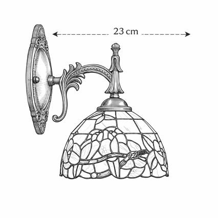 Brilagi - Applique murale Tiffany en vitrail JUNGLE 1xE14/40W/230V